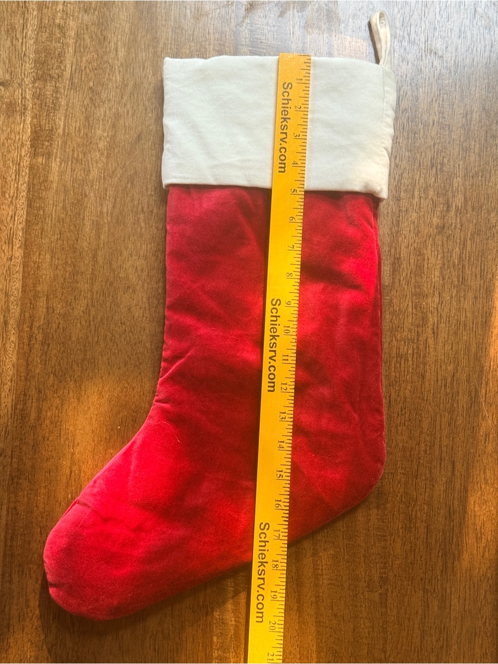 Set of 3 Pottery Barn Red Velvet Christmas Stocking Ivory Cuff Holiday Decor - Picture 6 of 7